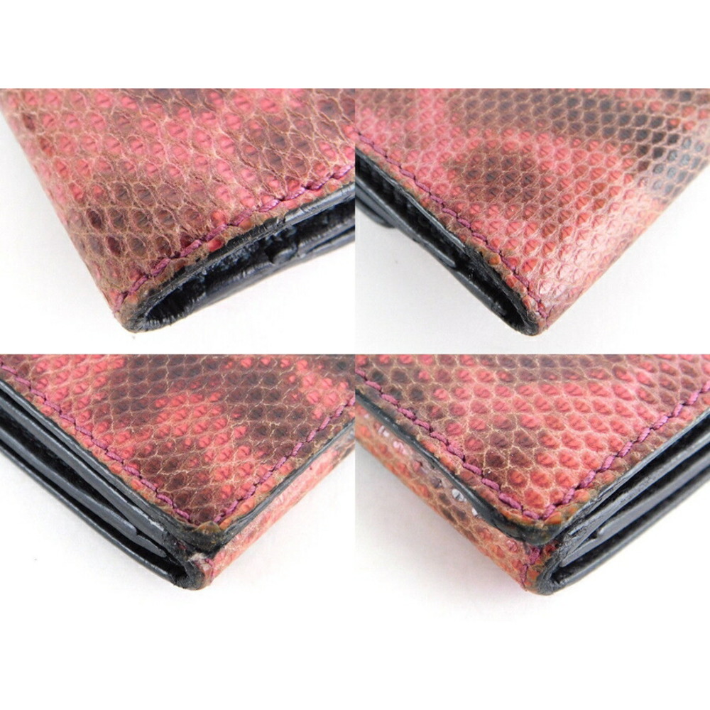 Gucci Long Wallet Billfold Leather Python Snakesk… - image 5